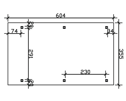 Dessin technique d''un objet rectangulaire avec des mesures.
