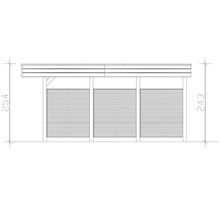 Dessin d''une construction de remise à outils avec dimensions