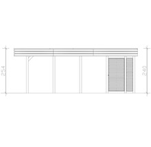 Doppelcarport SKAN HOLZ Friesland-Hybrid inkl. Abstellraum Aluminium, Pfostenanker 557 x 708 cm kesseldruckimprägniert