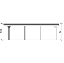 Carport individuel SKAN HOLZ Spessart avec ancre de poteau 355 x 846 cm nature
