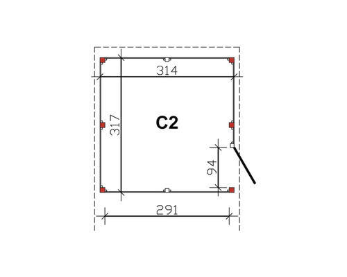 Plan C2 avec indications de dimensions