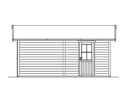 Illustration d''une cabane de jardin en bois avec porte