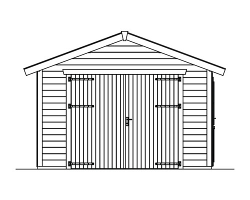 Illustration d''une cabane de jardin en bois avec porte double