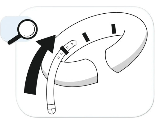 Représentation d''une méthode de fixation avec une flèche et une loupe