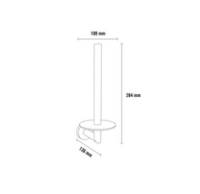 Technische Zeichnung eines Toilettenpapierhalters mit den Maßen 100 mm, 284 mm und 136 mm.