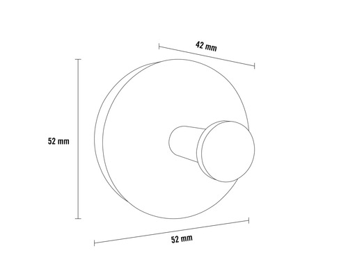 Dessin technique d''un crochet de portemanteau avec dimensions