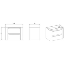 Waschtischunterschrank für Waschtischplatte Devo Gloria 2.0 BxHxT 70x50x42 cm premium white supermatt glatt