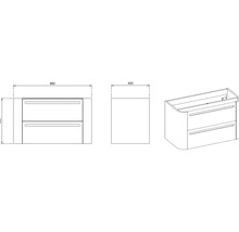 Waschtischunterschrank für Waschtischplatte Devo Gloria 2.0 BxHxT 86x50x42 cm premium white supermatt glatt