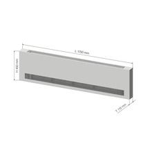 Image d''un radiateur avec les dimensions longueur 1750 mm, hauteur 450 mm et profondeur 115 mm.