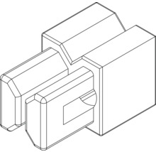 Pièce de raccordement pour fixation de verre