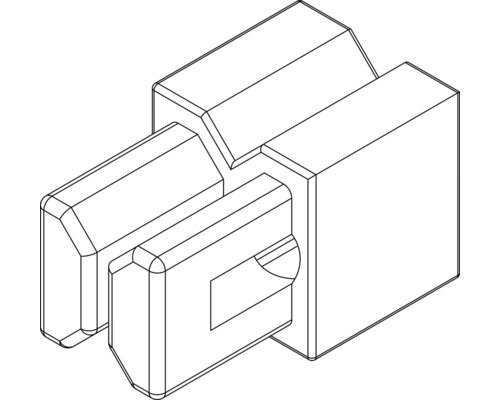 Pièce de raccordement pour fixation de verre