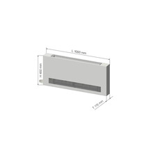 Bodenkonvektor mit den Maßen Länge 1000 mm, Höhe 450 mm, Tiefe 115 mm.