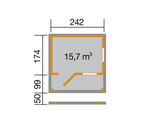 Plan du cabanon de jardin avec dimensions
