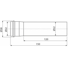 Dessin technique d''un tube avec indications de diamètre