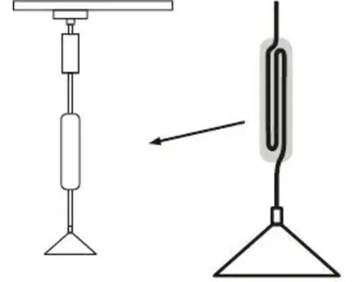 Schemazeichnung einer Pendelleuchte mit Spiralkabel