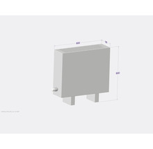 Radiateur avec des dimensions de 600 x 600 x 180 millimètres
