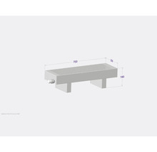 Diagramm einer Duschrinne mit Abmessungen