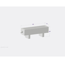 Représentation d''un radiateur avec les dimensions 700 x 180 x 250 mm