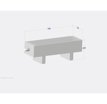 Radiateur avec les dimensions 700 x 230 x 250 millimètres