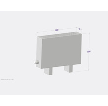 Radiateur avec dimensions 600 x 500 x 130 mm