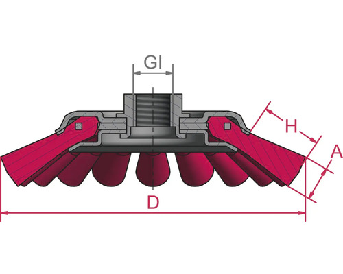 Dessin technique d''un disque abrasif avec dimensions