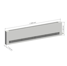 Licon Heat Wandkonvektor KORAWALL Energy WVE mit Ventilator fester Stromanschluss H 450 x L 2000 x T 110 mm weiß matt rechts