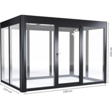 Glashaus mit Aluminiumrahmen, 229 x 338 x 233 cm