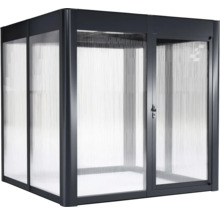 Abri de jardin avec porte et verre cannelé