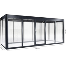 Pavillon spacieux avec cadre en aluminium et parois translucides, 548 sur 233 sur 229 centimètres