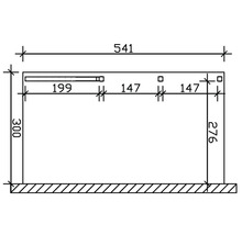 Carport simple SKAN HOLZ Eifel avec 1 arche d'entrée, ancrage pour poteaux 300 x 541 cm chêne clair