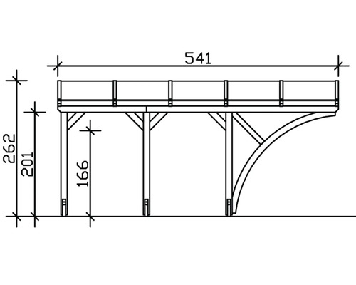 Dessin technique d''une construction en bois avec dimensions