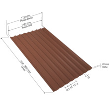 PRECIT Trapezplatte für Dach W20LR Kupferbraun RAL 8004 80mµ Shimoco Beschichtung Fix-Breite 1135 mm x Stärke 0,5 mm (Meterware ab 150 bis max. 900 cm)