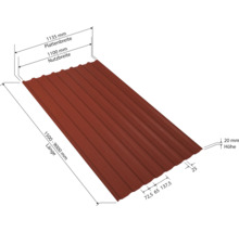 PRECIT Trapezplatte für Dach W20LR Oxidrot RAL 3009 80mµ Shimoco Beschichtung Fix-Breite 1135 mm x Stärke 0,5 mm (Meterware ab 150 bis max. 900 cm)