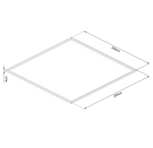 Quadratischer Rahmen mit den Maßen 259 mal 259 Zentimeter und einer Dicke von 4 Zentimetern