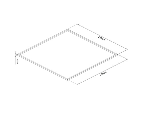 Cadre carré mesurant 259 sur 259 centimètres et d''une épaisseur de 4 centimètres