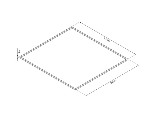 Schéma d''un cadre rectangulaire mesurant 271 centimètres sur 291 centimètres, avec une épaisseur de cadre de 4 centimètres.
