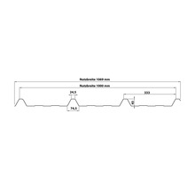 PRECIT Trapezplatte für Dach mit Antikondensationsvlies W45LV Tiefschwarz RAL 9005 80mµ Shimoco Beschichtung Fix-Breite 1069 mm x Stärke 0,5 mm (Meterware ab 150 bis max. 900 cm)