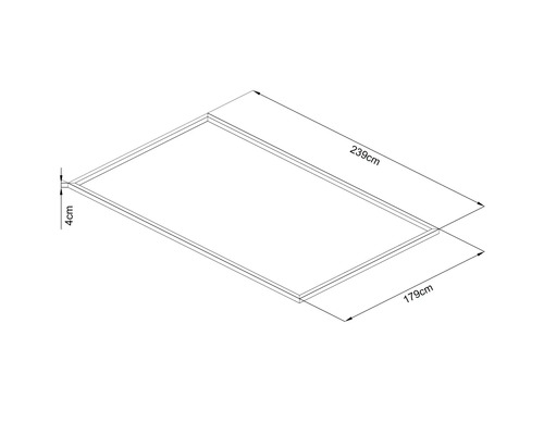 Cadre de fenêtre de toit mesurant 239 cm sur 179 cm et d''une épaisseur de 4 cm