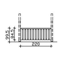 Parapet coffrage de couvercle en pin Douglas 220x84 cm