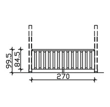 Parapet coffrage de couvercle en pin Douglas 270x84 cm