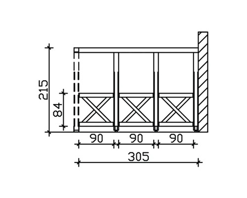 Dessin technique d''un garde-corps de balcon avec des mesures.