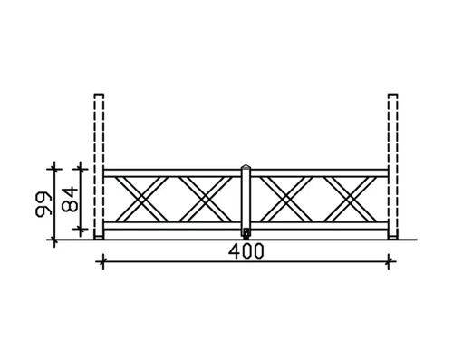 Dessin technique d''un élément de clôture avec indications de mesure