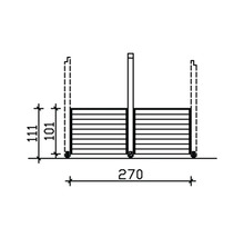 Schéma technique d''un élément de clôture avec indications de dimensions