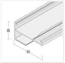PROTEKTOR LUMINO LED Schienenprofil Sunset für indirekte Beleuchtung Aluminium weiß für LED Strips für GK-Platte 12,5 mm 2000 mm x 18 mm