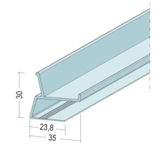 PROTEKTOR LUMINO LED Schienenprofil Sunrise für Schattenfuge Aluminium für LED Strips für GK-Platte 12,5 mm 2000 mm x 12 mm
