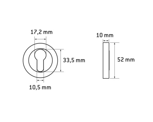 Schéma technique d''une garniture de porte avec indications de mesure