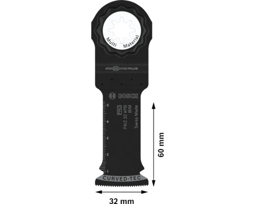 Lame de scie plongeante Bosch avec support Starlock Plus, largeur 32 millimètres et longueur 60 millimètres