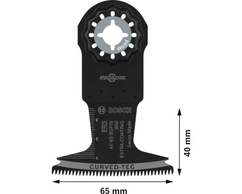 Bosch Starlock Tauchsägeblatt mit 65 Millimeter Schnittbreite und 40 Millimeter Eintauchtiefe für Holz