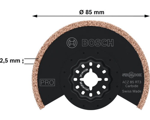 Bosch Carbide Schleifblatt ACZ 85 RT3 mit Starlock Aufnahme, Durchmesser 85 mm