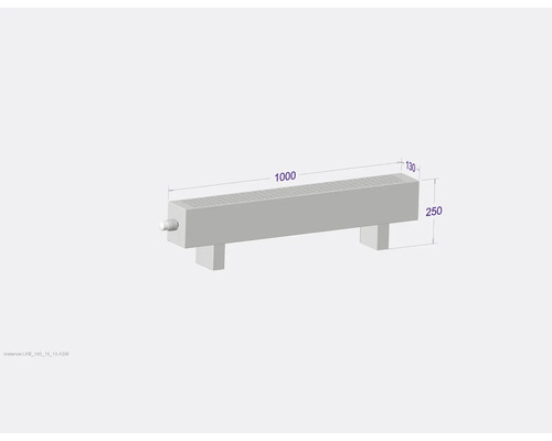 Graues Beton-Sitzelement mit den Maßen 1000 x 250 x 130 Millimeter